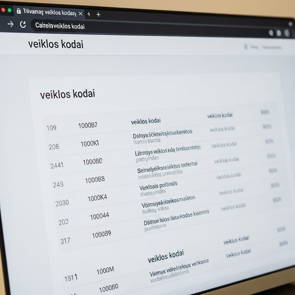 Veiklos Kodai (EVRK): Išsamus Gidas Jūsų Verslui ir Individualiai Veiklai Lietuvoje Veiklos Kodai (EVRK): Išsamus Gidas Jūsų Verslui ir Individualiai Veiklai Lietuvoje