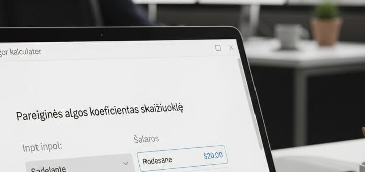 Pareiginės algos koeficientas ir jo skaičiuoklė: viskas, ką reikia žinoti apie jūsų atlyginimą