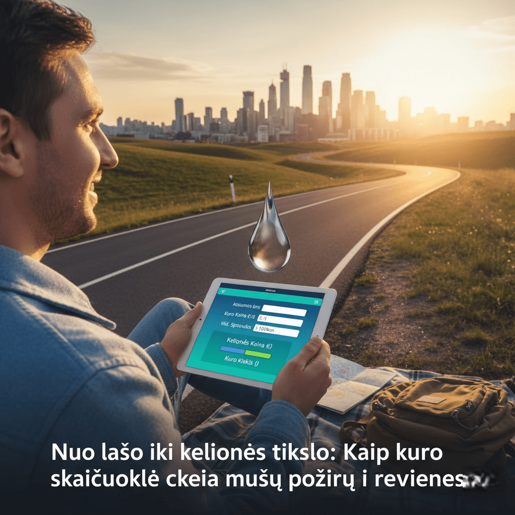 Nuo lašo iki kelionės tikslo: Kaip kuro skaičiuoklė keičia mūsų požiūrį į keliones