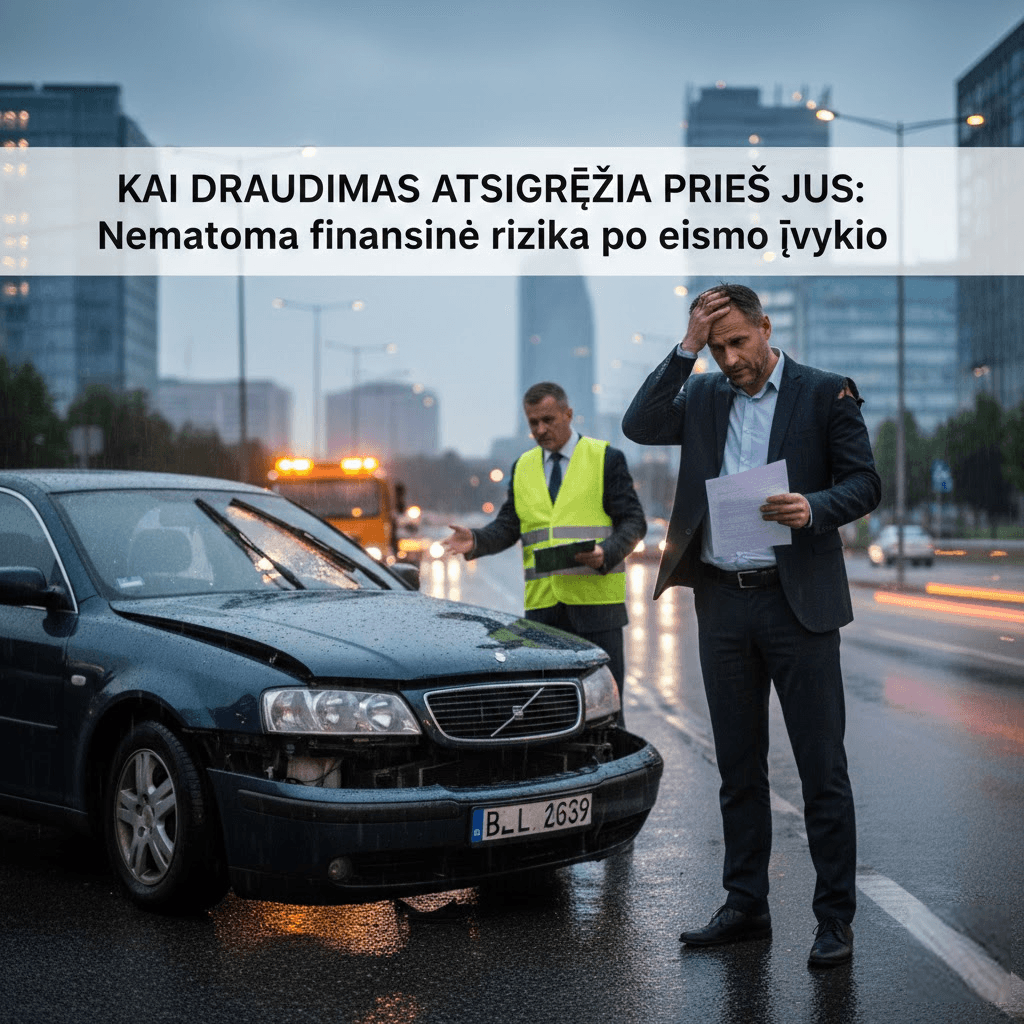 Kai draudimas atsigręžia prieš jus: Nematoma finansinė rizika po eismo įvykio Kai draudimas atsigręžia prieš jus: Nematoma finansinė rizika po eismo įvykio