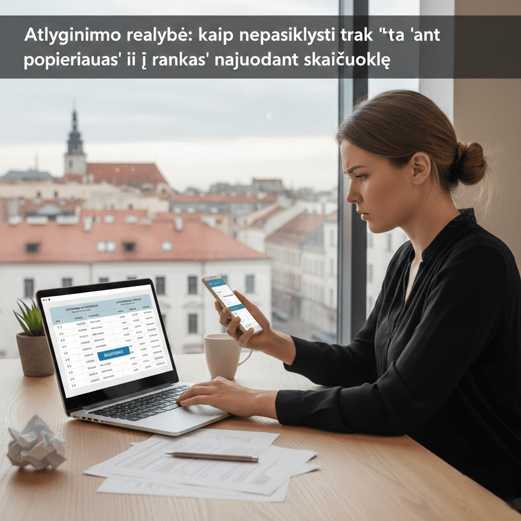 Atlyginimo realybė: kaip nepasiklysti tarp "ant popieriaus" ir "į rankas" naudojant skaičiuoklę