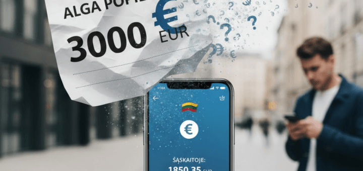 Alga popieriuje prieš realybę sąskaitoje: kur išgaruoja jūsų uždirbti eurai ir kaip suvaldyti „po mokesčių“ efektą?