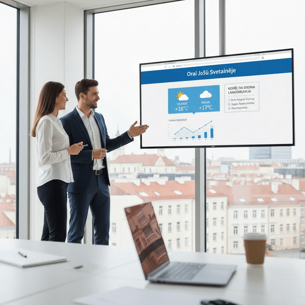 Orai Jūsų Svetainėje: Kaip Profesionaliai Integruoti Prognozes ir Kodėl Tai Didina Lankomumą Orai Jūsų Svetainėje: Kaip Profesionaliai Integruoti Prognozes ir Kodėl Tai Didina Lankomumą