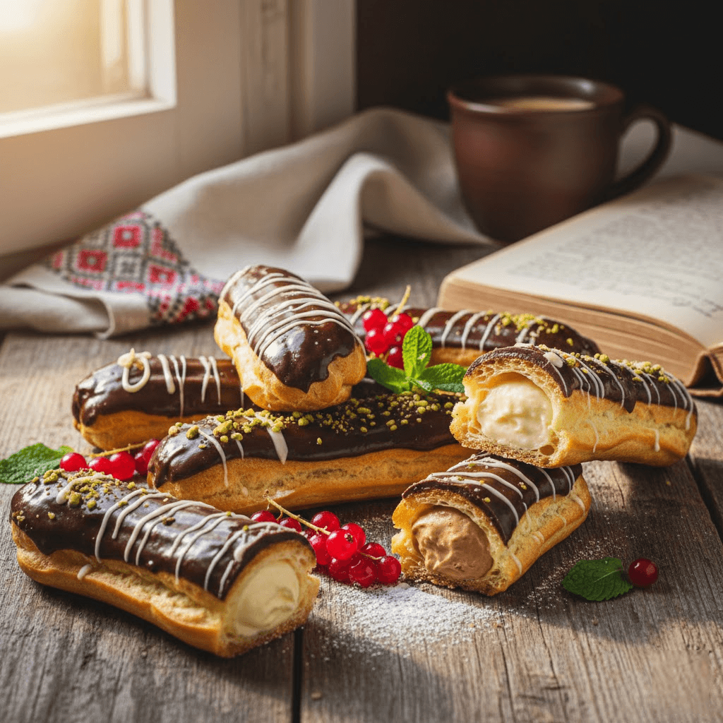 Eklerų magija: nuo prancūziškos klasikos paslapčių iki tobulo recepto jūsų virtuvėje Eklerų magija: nuo prancūziškos klasikos paslapčių iki tobulo recepto jūsų virtuvėje