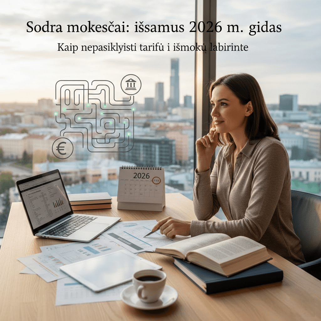 Sodra mokesčiai: išsamus 2026 m. gidas, kaip nepasiklysti tarifų ir išmokų labirinte