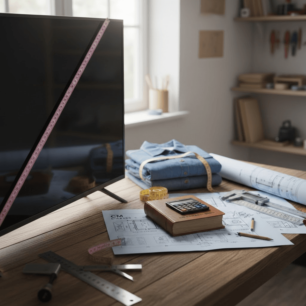 Cm į colius: galutinis gidas, kaip neklysti matuojant televizorius, drabužius ir statybines medžiagas