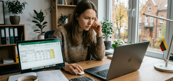 GPM skaičiuoklė freelanceriams: kaip teisingai apskaičiuoti mokesčius ir neperdegti