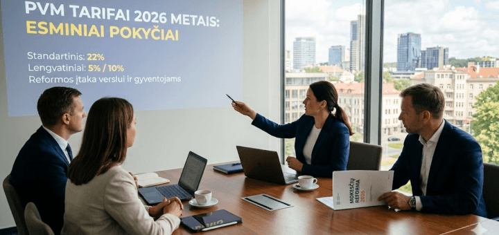PVM tarifai 2026 metais: visi esminiai mokesčių reformos pokyčiai verslui ir gyventojams