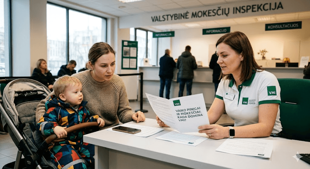 Vaiko pinigai ir mokesčiai VMI: kada valstybės parama domina mokesčių inspekciją?